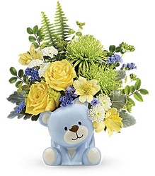 Joyful Blue Bear from Mona's Floral Creations, local florist in Tampa, FL